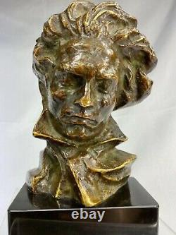 Pierre Le Faguays Max Le Verrier Sculpture Beethoven Bronze Bust Art Deco