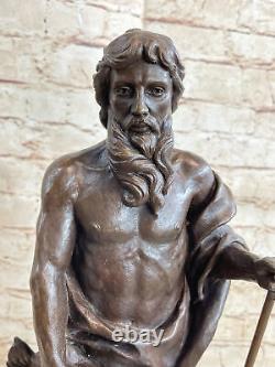 Poseidon Bronze Greek Sea Sculpture Art Deco Marble Cast Figurine