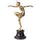 Pulida Figura De Bronce Art Deco Bailarina Con Brio Después De F. Preiss<br/><br/>translated To English: Polished Art Deco Bronze Figure Dancer Con Brio After F. Preiss