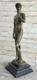 Pure Bronze Marble Art Deco Statue Sculpture Of A Beautiful Naked Man David