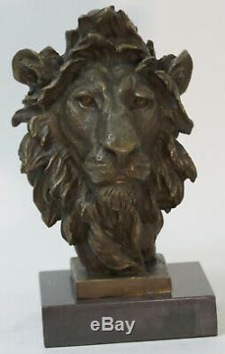 Pure Copper Bronze Art Sculpture Marble Abstract Fu Foo Dog Lion Statue Wax