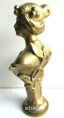 RARE Bronze Sculpture Art Nouveau Jugendstil, Seal Woman with Mistletoe