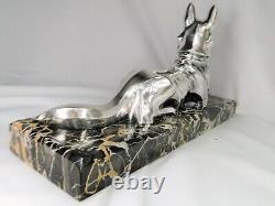 Rare Art Deco Silvered Bronze Sculpture Signed H. Petrilly Spirit of Lavroff