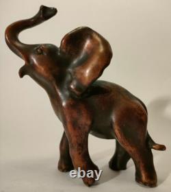Rare Bronze Animalier Art Deco Elephant Sculpture Stamp 1920-1930