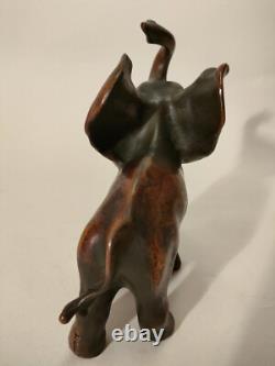 Rare Bronze Animalier Art Deco Elephant Sculpture Stamp 1920-1930