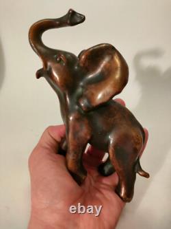 Rare Bronze Animalier Art Deco Elephant Sculpture Stamp 1920-1930