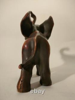 Rare Bronze Animalier Art Deco Elephant Sculpture Stamp 1920-1930