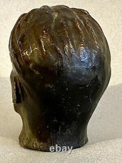 Rare Bronze Face Head Bust Man Test Test Hc 1900 Art Deco To Identify