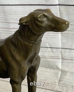 Rare Grand, Art Deco Modernist Greyhound Dog Bronze Sculpture