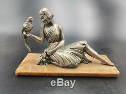 Rare Sculpture Art Deco Bronze Woman Pheasants The Dlg Chiparus Pheasant Woman