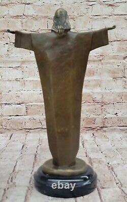 Religious Sculpture Fine Art Bronze Open Christ Jesus Redeemer Statue