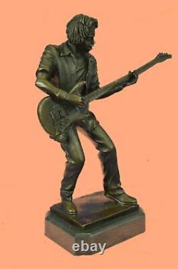 Rock Musician Guitar Player Funk Abstract Musical Bronze Art Sculpture Statue