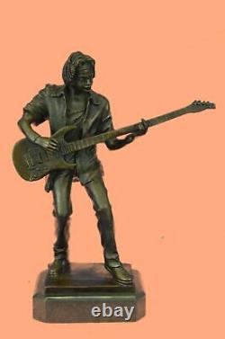 Rock Musician Guitar Player Funk Abstract Musical Bronze Art Sculpture Statue
