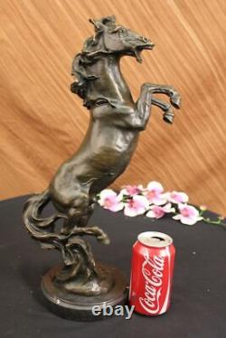 Rodeo West Livestock Horse Farm Ranch Bronze Marble Statue Art Sculpture Offer