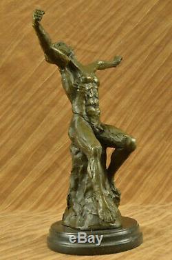 Rodin Bronze Age Elegant Male Nude Rare Bronze Marble Statue Sculpture Art