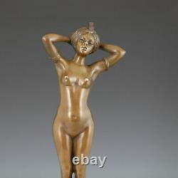 Salon Sculpture Nubien Bronze Feminine Nu Erotica Art Nouveau Statuette
