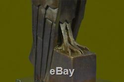 Salvador Dali Abstract Modern Art Owl Bronze Sculpture Marble Statue Lrg