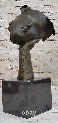 Salvador Dali Modern Art Resting Girl Bronze Bust Statue Sculpture Figurine