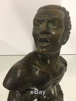 Salvator Riolo Bust Bronze Sculpture Jean Mermoz Art Deco Design Cipriani