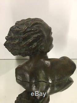 Salvator Riolo Bust Bronze Sculpture Jean Mermoz Art Deco Design Cipriani