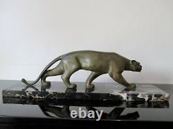 Salvatore Melani Art Deco Animal Sculpture In Bronze. Panther