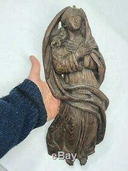 Sculpture Angel Carved XIX Or XVIII Century Relief Sacred Art Old