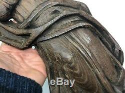 Sculpture Angel Carved XIX Or XVIII Century Relief Sacred Art Old