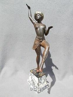 Sculpture Art Deco 30s Limousin Statue Woman Oriental Dancer Bronze Regule