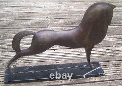 Sculpture Art Deco Bronze Horse Stallion Horse Lovet Durski Circa 1930