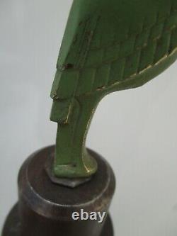 Sculpture Art Deco Bronze Marabout Paper Press Base In Forged Metal