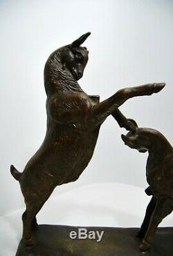 Sculpture Art Deco Fight Of Kids Signed Irénée Rochard Regulates