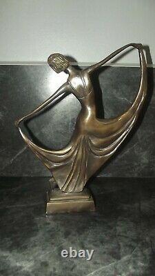Sculpture Art Deco Woman Dancer Bronze Statue Art Of The Xixth Statue