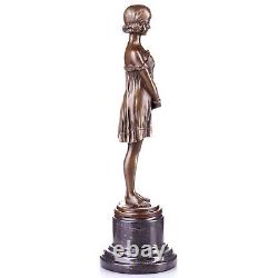 Sculpture Bronze Girl Art Deco Innocence after Demetre Chiparus