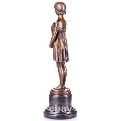 Sculpture Bronze Girl Art Deco Innocence after Demetre Chiparus