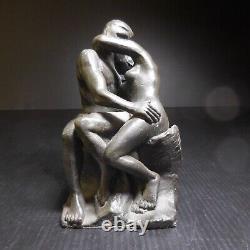 Sculpture Bronze Statue Reproduction Le Baiser Rodin Vintage Art France N7817