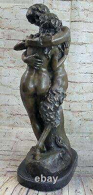 Sculpture Bronze Statue Signed Ancient Style Girl With A Wildlife 900' Art