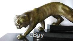 Sculpture Bronze Tiger Signed George Lavroff (1895-1991) Era Art Deco