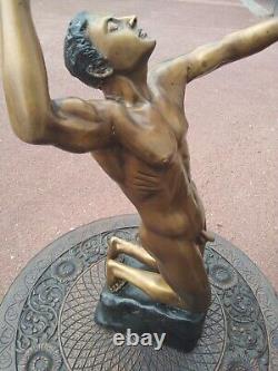 Sculpture D Male Bronze Nude Contemporary Art 20 Eme Height 57 CM