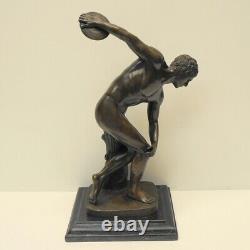 Sculpture Discobole Nude Style Art Deco Style Art Nouveau Solid Bronze Sig