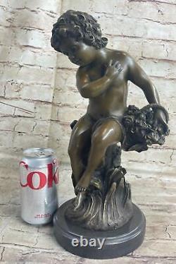 Sculpture Garden Cherub Angel Collector Art Cupid Bronze Statue Gift