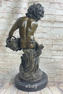 Sculpture Garden Cherub Angel Collector Art Cupid Bronze Statue Gift