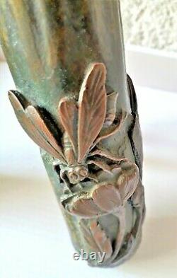 Sculpture In Bronze Double Vase Era Art Nouveau