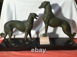 Sculpture Irenee Rochard (1906-1984), Art Deco, Greyhound Torque, Weight 14kg