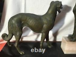 Sculpture Irenee Rochard (1906-1984), Art Deco, Greyhound Torque, Weight 14kg