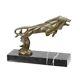 Sculpture Jumping Lion Car Mascot In Bronze Art Deco Style After Cbrau