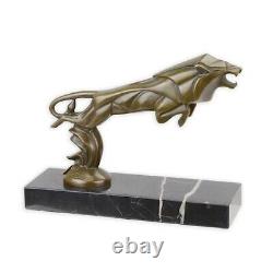 Sculpture Jumping Lion Car Mascot in Bronze Art Deco Style after CBrau