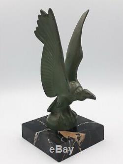 Sculpture Max Le Verrier Vulture Bird Regulates Bronze Cast Art Deco 1930