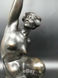 Sculpture Naked Woman Ancient Bronze Art Deco Flare A Puttemans Brussels