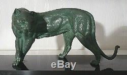 Sculpture Period Art Deco / Bronze / Panther / Rochard