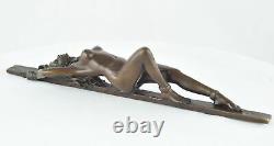 Sculpture Pin-up Sexy Style Art Deco Solid Bronze Sign